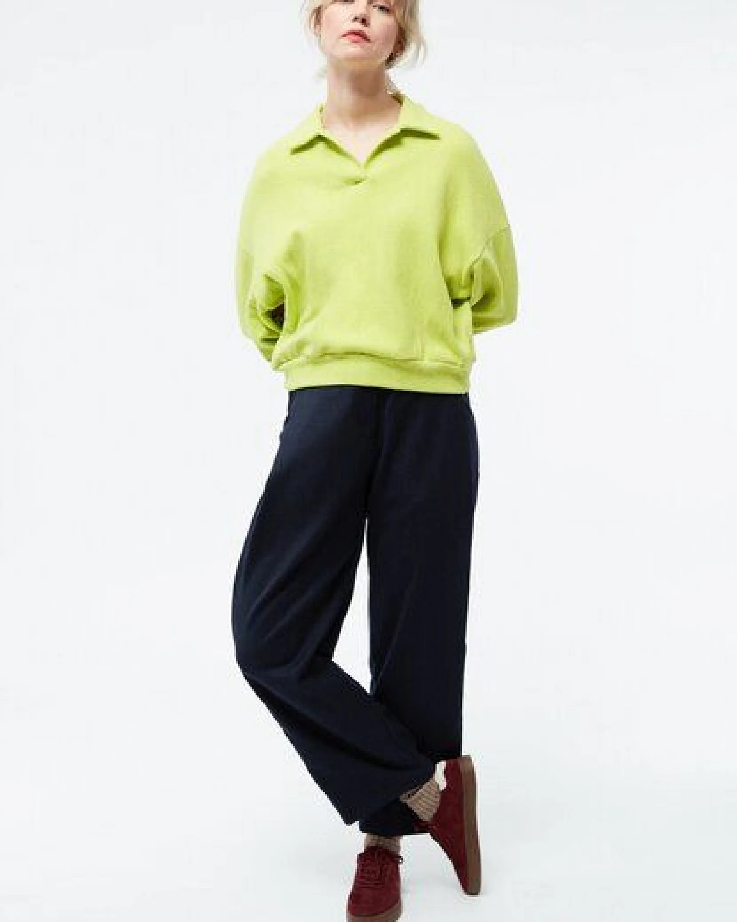 Givn Berlin Sweater GBRESA aus recycelter Baumwolle - Lime Green – Ansicht 2