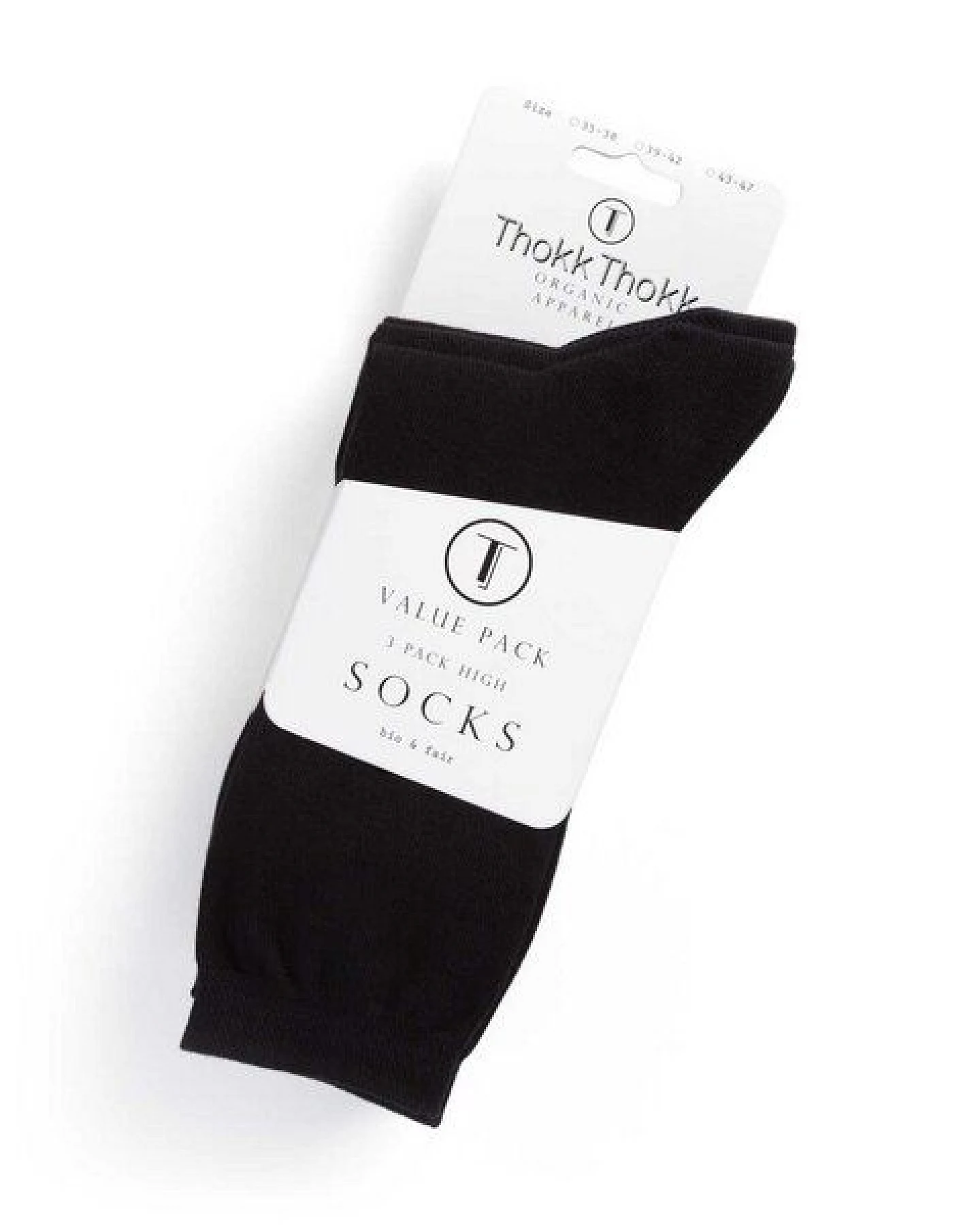 ThokkThokk High Rise Socken 3er-Pack, schwarz – Ansicht 2