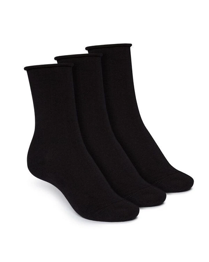 ThokkThokk Socken Relax Mittelhoch Schwarz 3er Pack Bio Fair