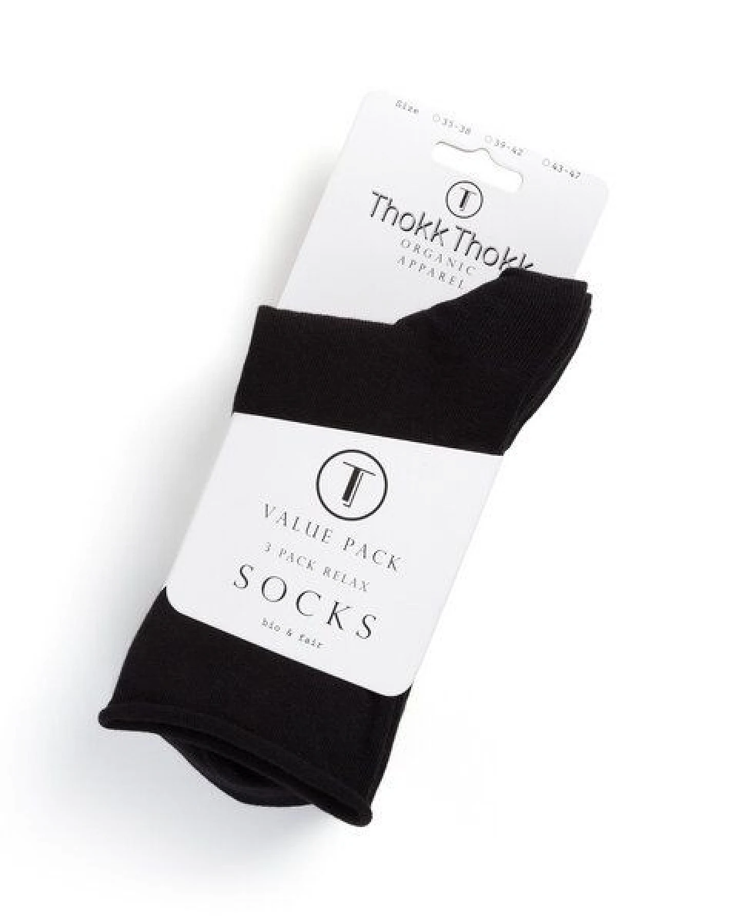ThokkThokk Socken Relax Mittelhoch Schwarz 3er Pack Bio Fair – Ansicht 2