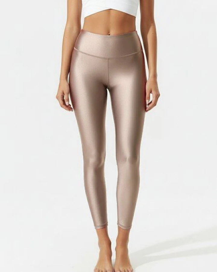 Yoga Hero High-Waist-Leggings Platinum mit edlem Glanz aus ecoNyl
