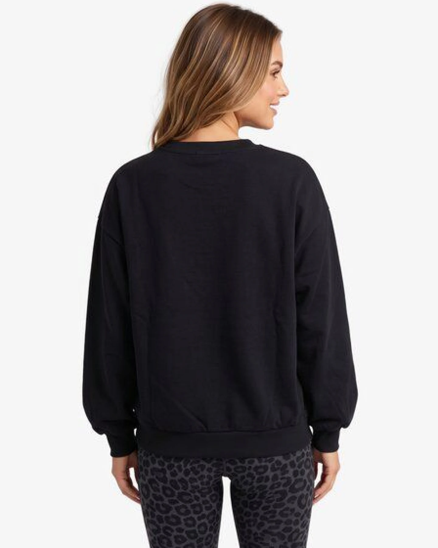 Yoga Hero Damen Oversize Sweatshirt aus Bio-Baumwolle – Zen Schwarz – Ansicht 4