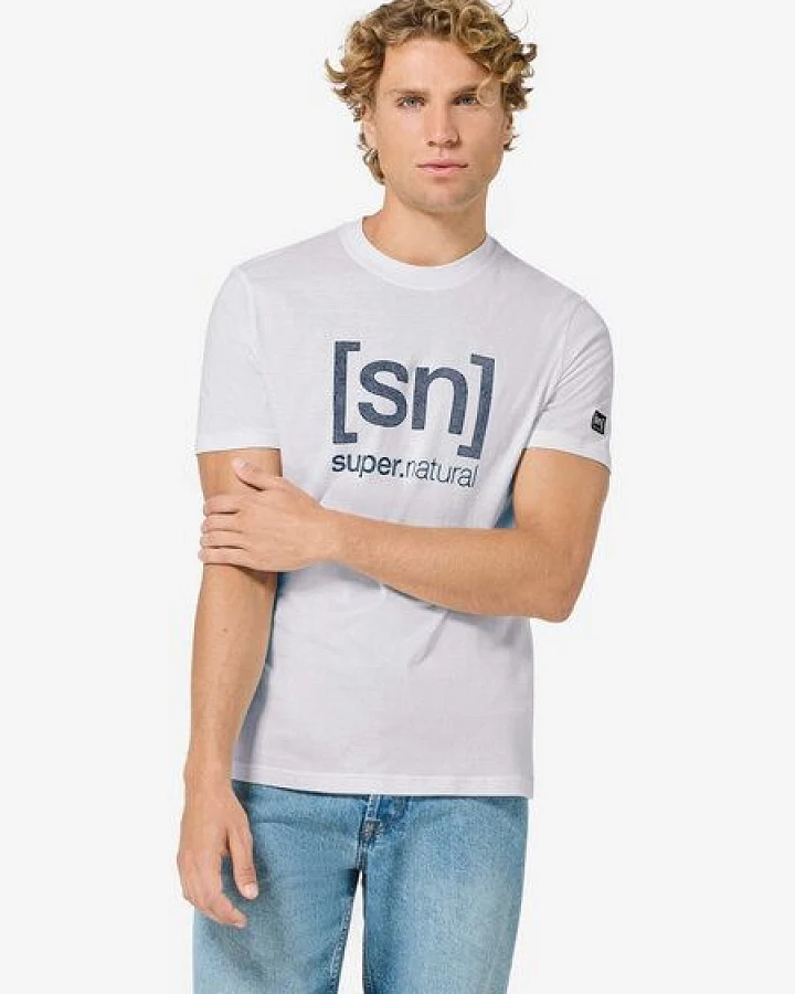 super.natural M DENIM LOGO BIO C TEE für Herren, Merino