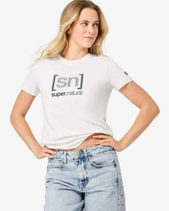 super.natural Merino T-Shirt W LOGO SN BANDANA BIO C TEE für Damen, Merino