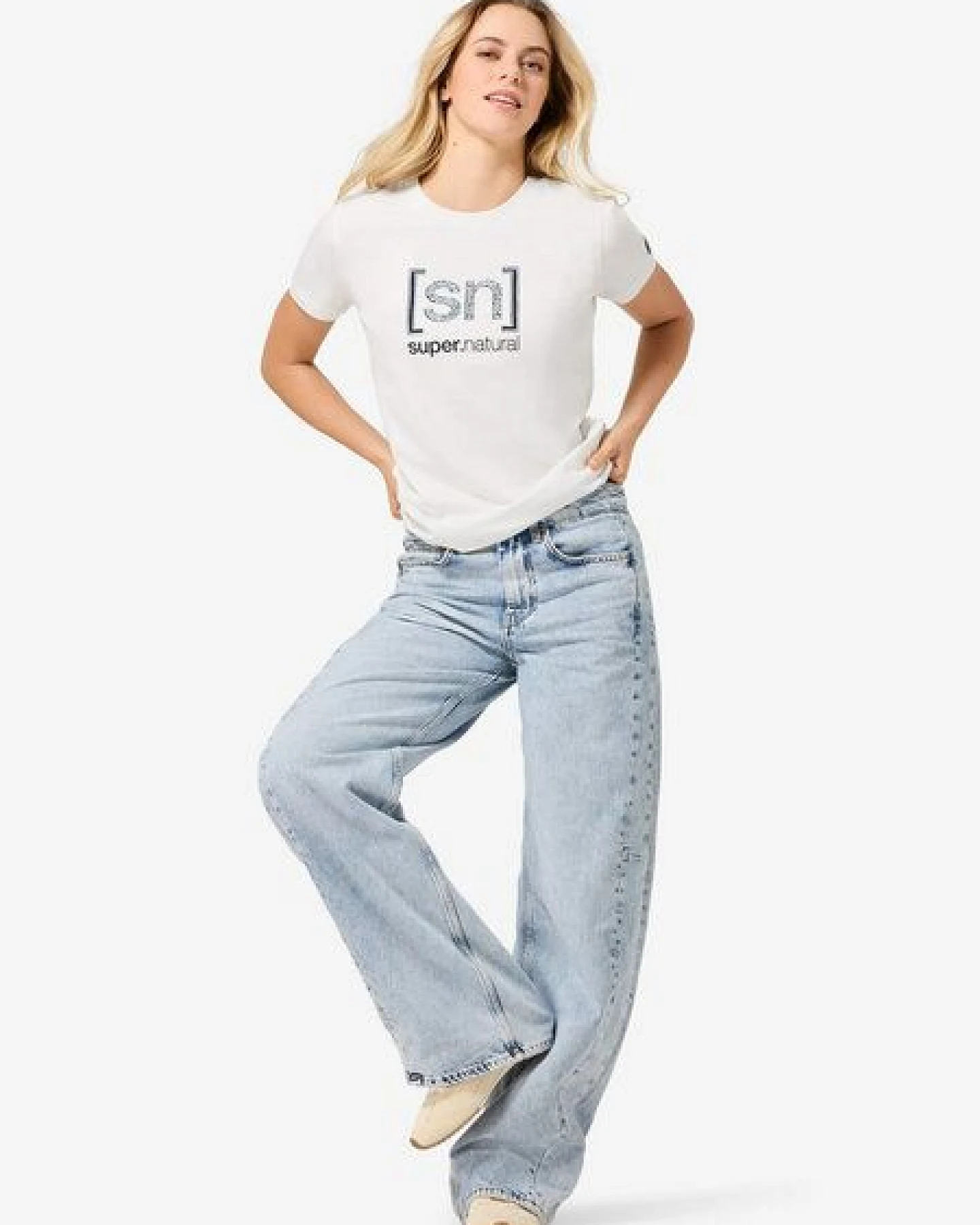 super.natural Merino T-Shirt W LOGO SN BANDANA BIO C TEE für Damen, Merino – Ansicht 3