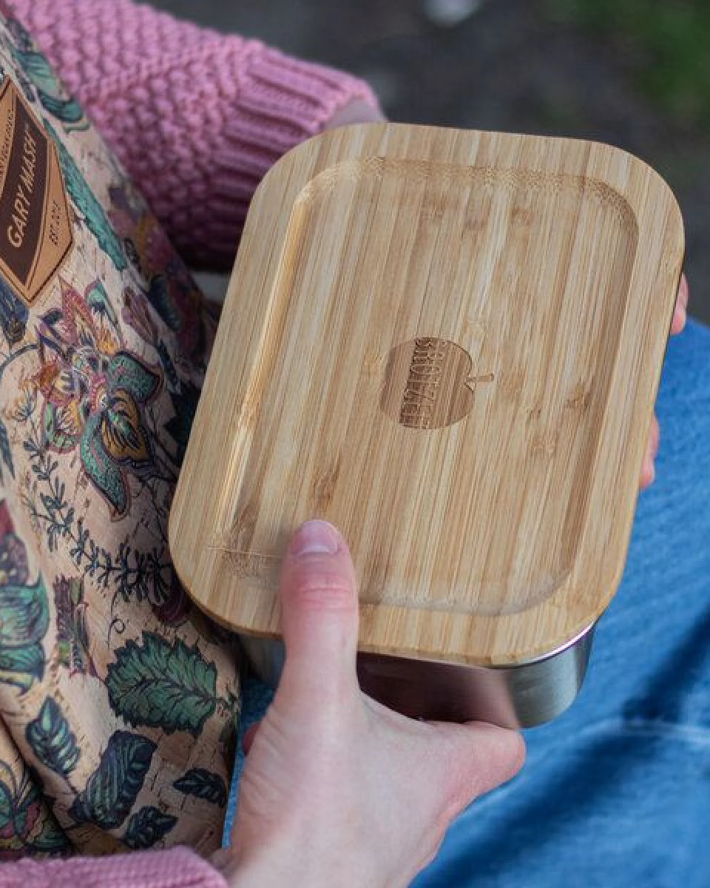 Brotzeit Edelstahl Lunchbox Woody mit Bambusdeckel – Ansicht 2