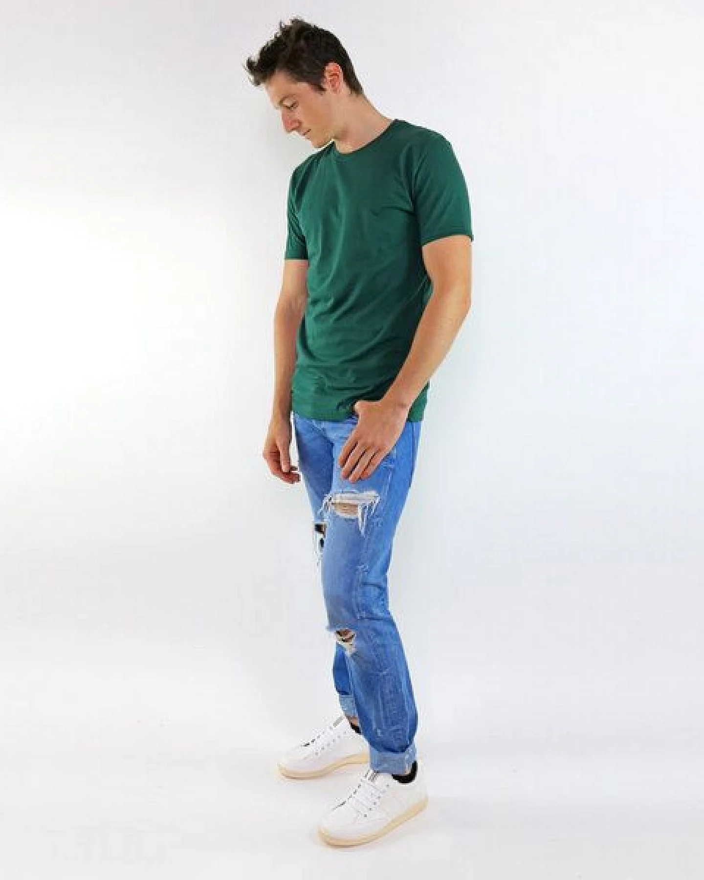 GARY MASH Basic Shirt Grün aus Biobaumwolle – Ansicht 3
