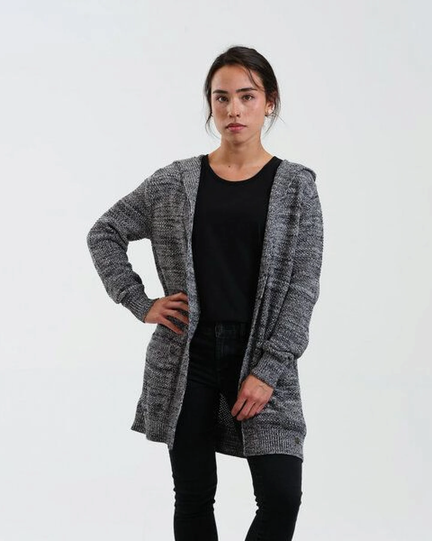 GARY MASH Long-Cardigan Vera mit Kapuze aus Biobaumwolle – Ansicht 3