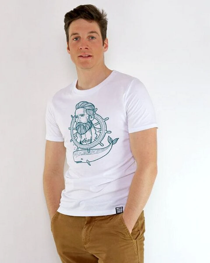 GARY MASH Shirt Captain Ahab aus Biobaumwolle Weiß