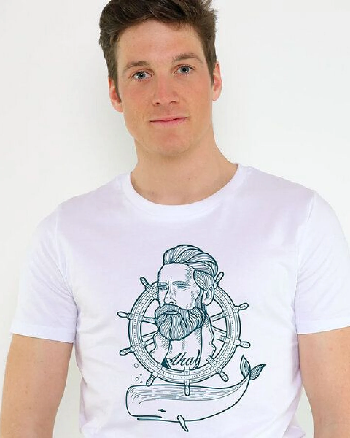 GARY MASH Shirt Captain Ahab aus Biobaumwolle Weiß – Ansicht 2