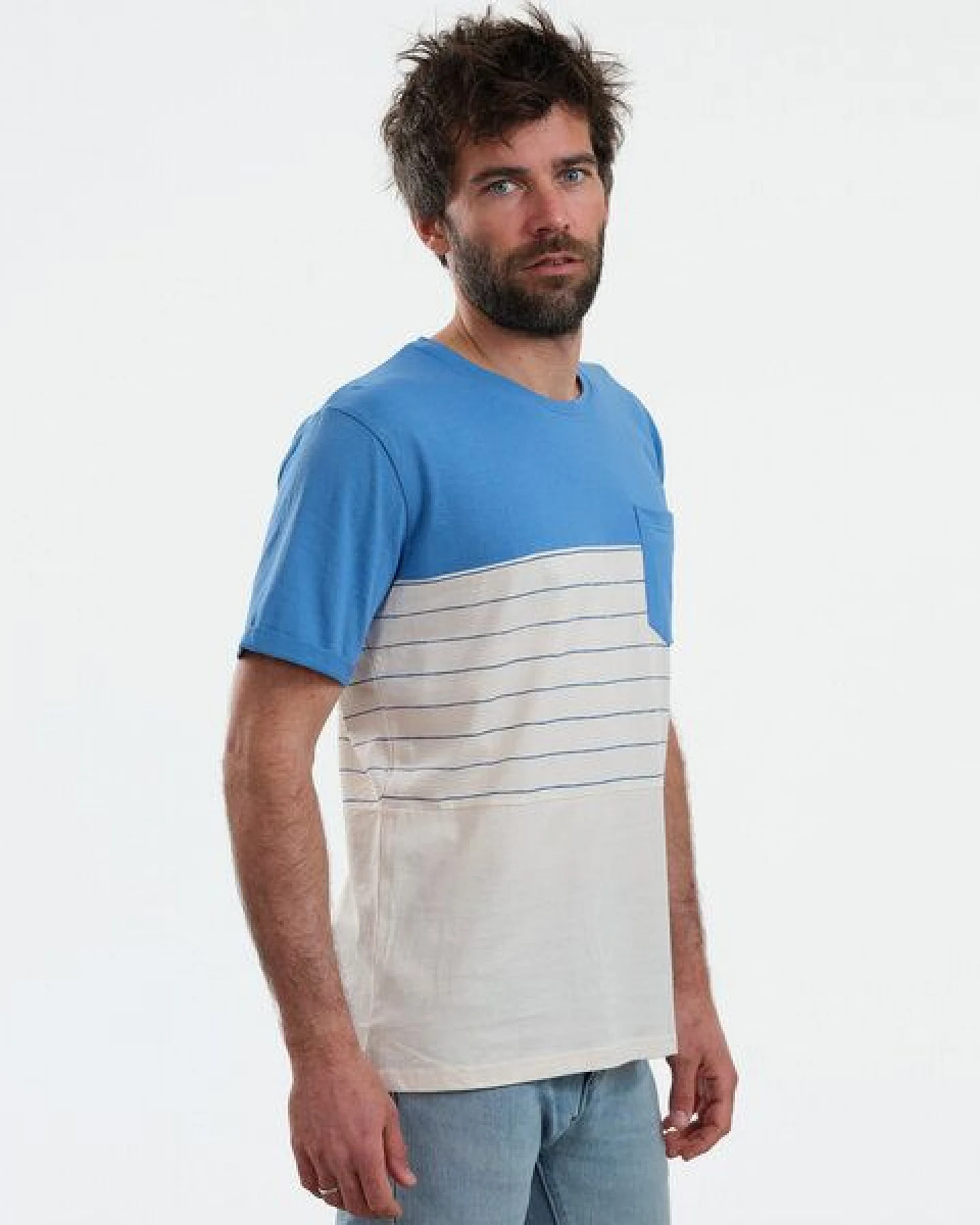 GARY MASH T-Shirt Miami mit Streifen aus Bio-Baumwolle – Ansicht 2