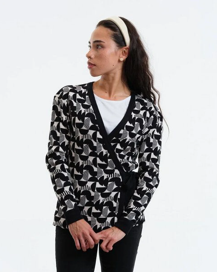 GARY MASH Wickelcardigan Mina aus feinem Jacquardstrick