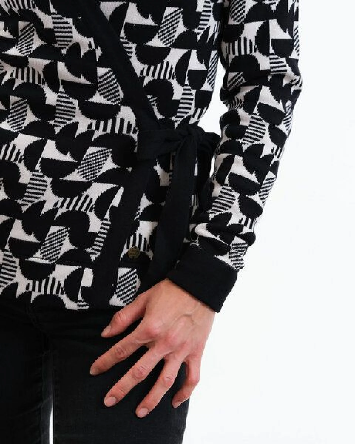 GARY MASH Wickelcardigan Mina aus feinem Jacquardstrick – Ansicht 2