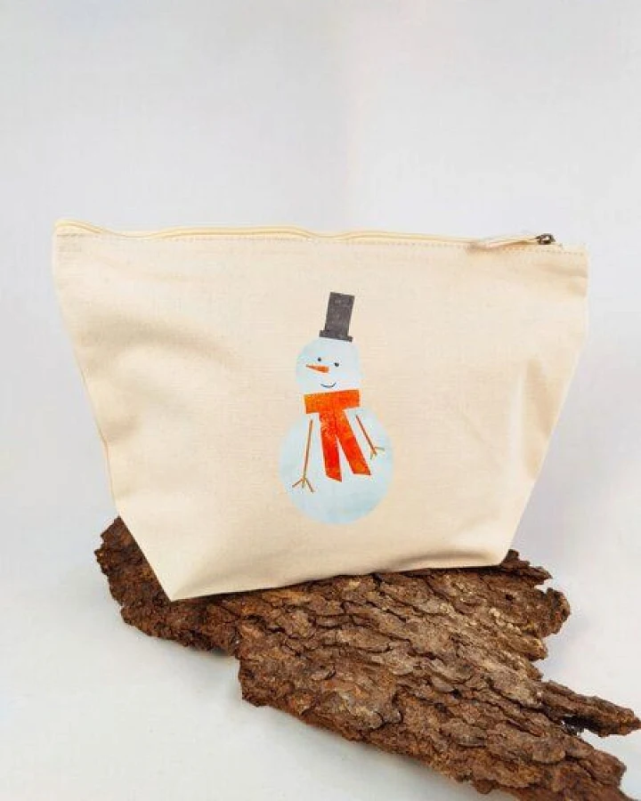 MELAdi Accessoire-Tasche aus Biobaumwolle - Größe M Schneemann