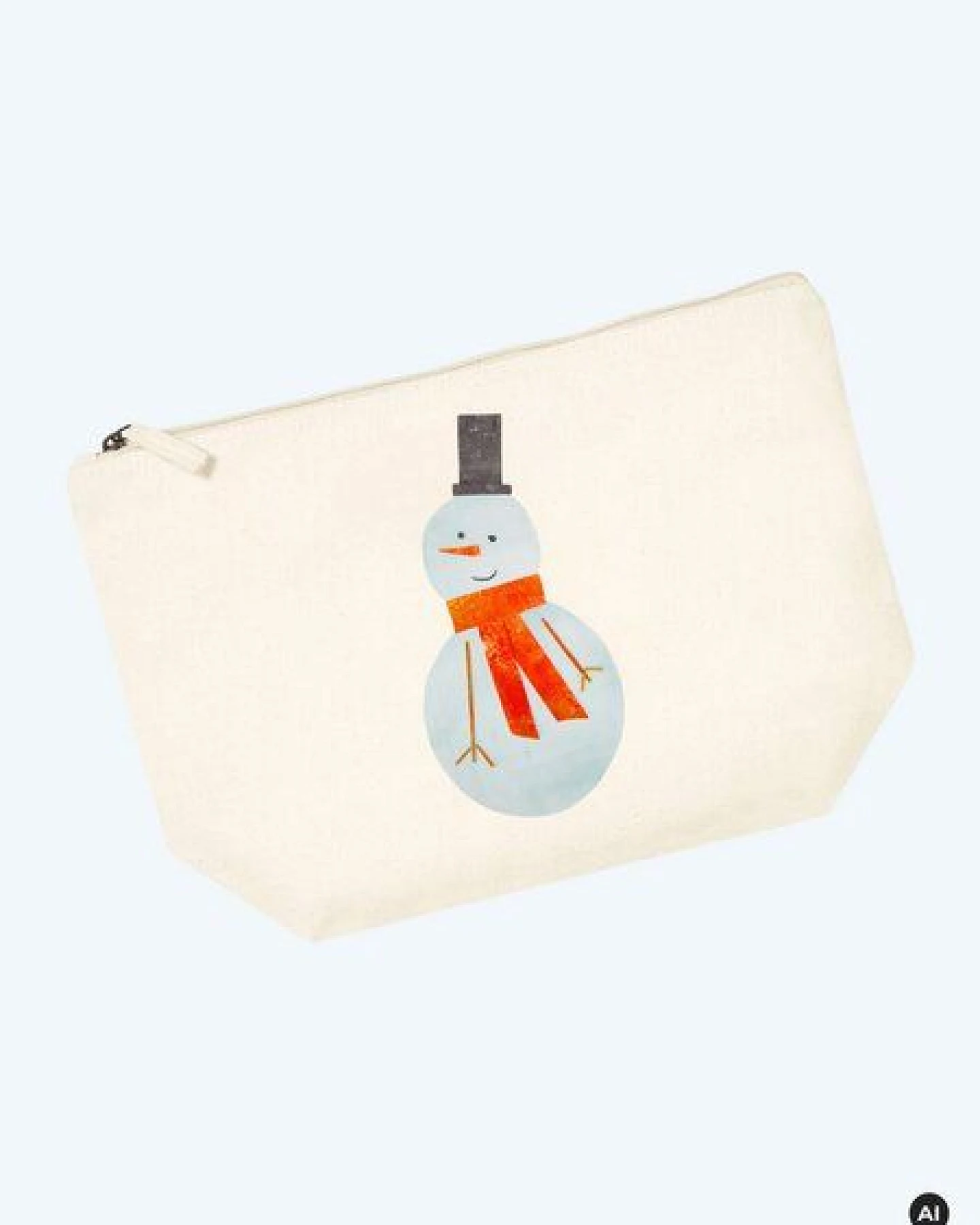 MELAdi Accessoire-Tasche aus Biobaumwolle - Größe M Schneemann – Ansicht 2
