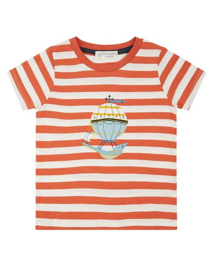 Sense Organics & friends in cooperation with GARY MASH Orange gestreiftes Shirt mit Ballon