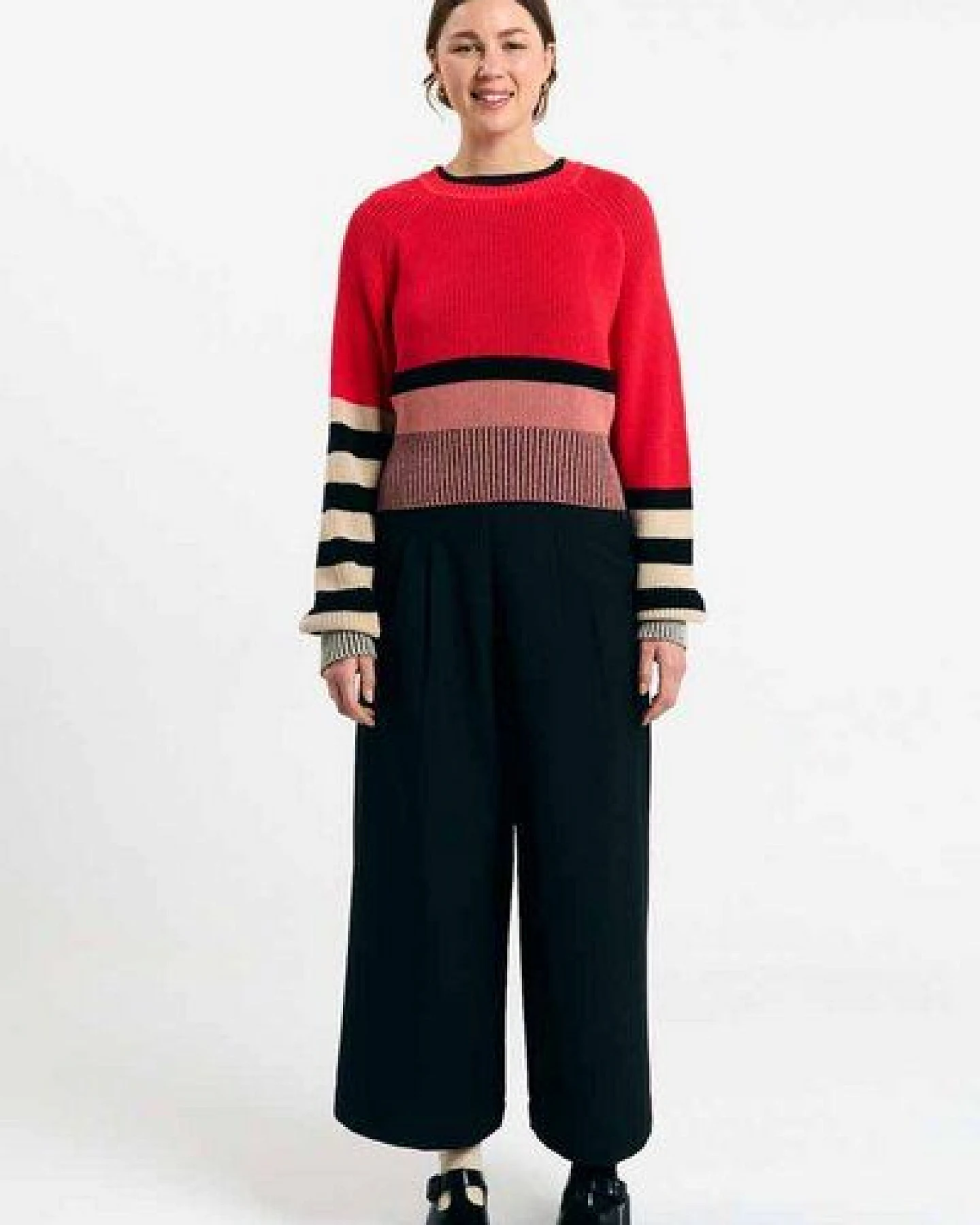 Suite 13 Lab Nelas Baumwoll-Pulli mit asymmetrischen Streifen – Ansicht 4