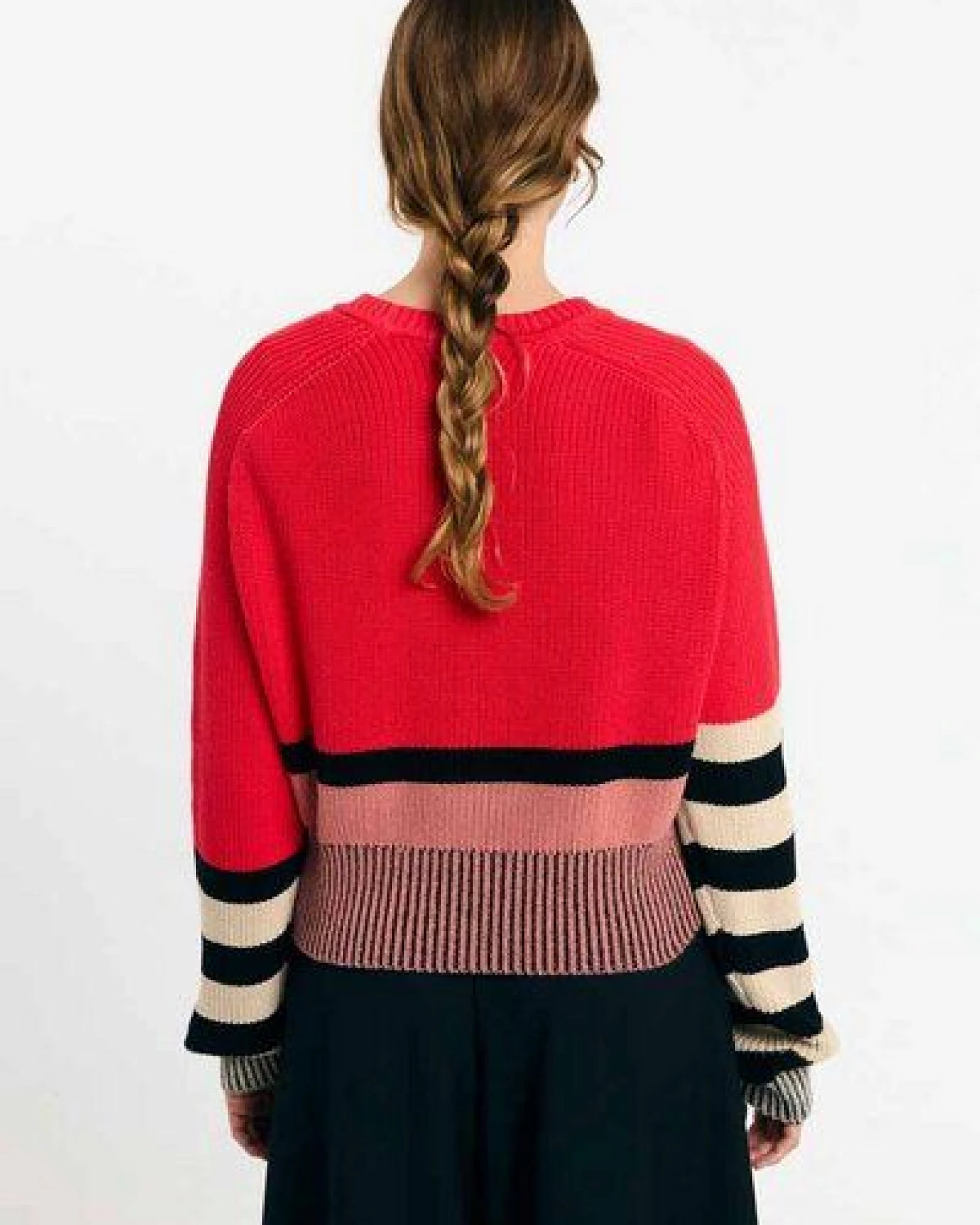 Suite 13 Lab Nelas Baumwoll-Pulli mit asymmetrischen Streifen – Ansicht 3