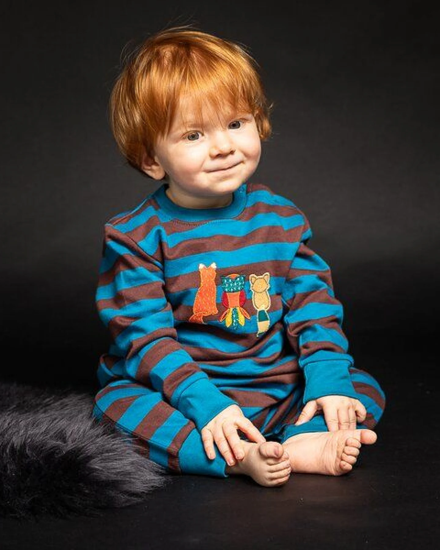 Sense Organics & friends in cooperation with GARY MASH Bunter Baby Sweat Overall geringelt – Ansicht 3