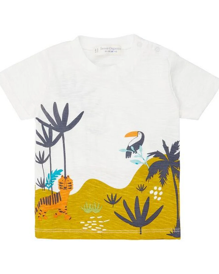 Sense Organics & friends in cooperation with GARY MASH Buntes Baby T-Shirt Dschungel aus Biobaumwolle