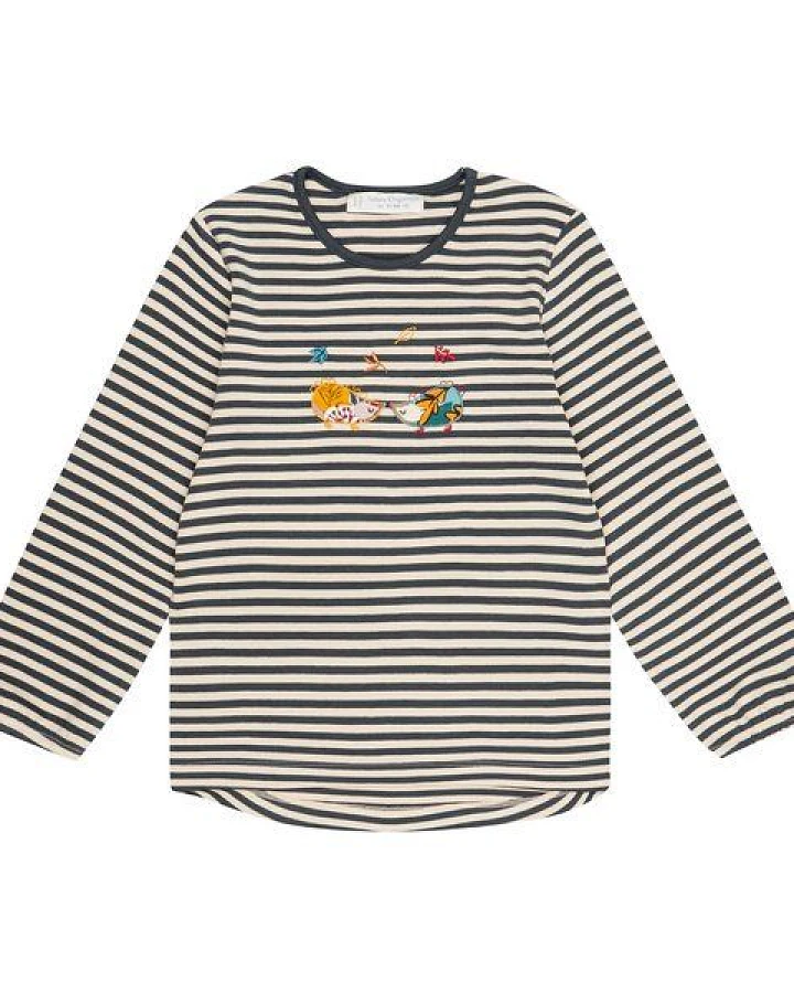 Sense Organics & friends in cooperation with GARY MASH Geringeltes Langarmshirt mit Igeln