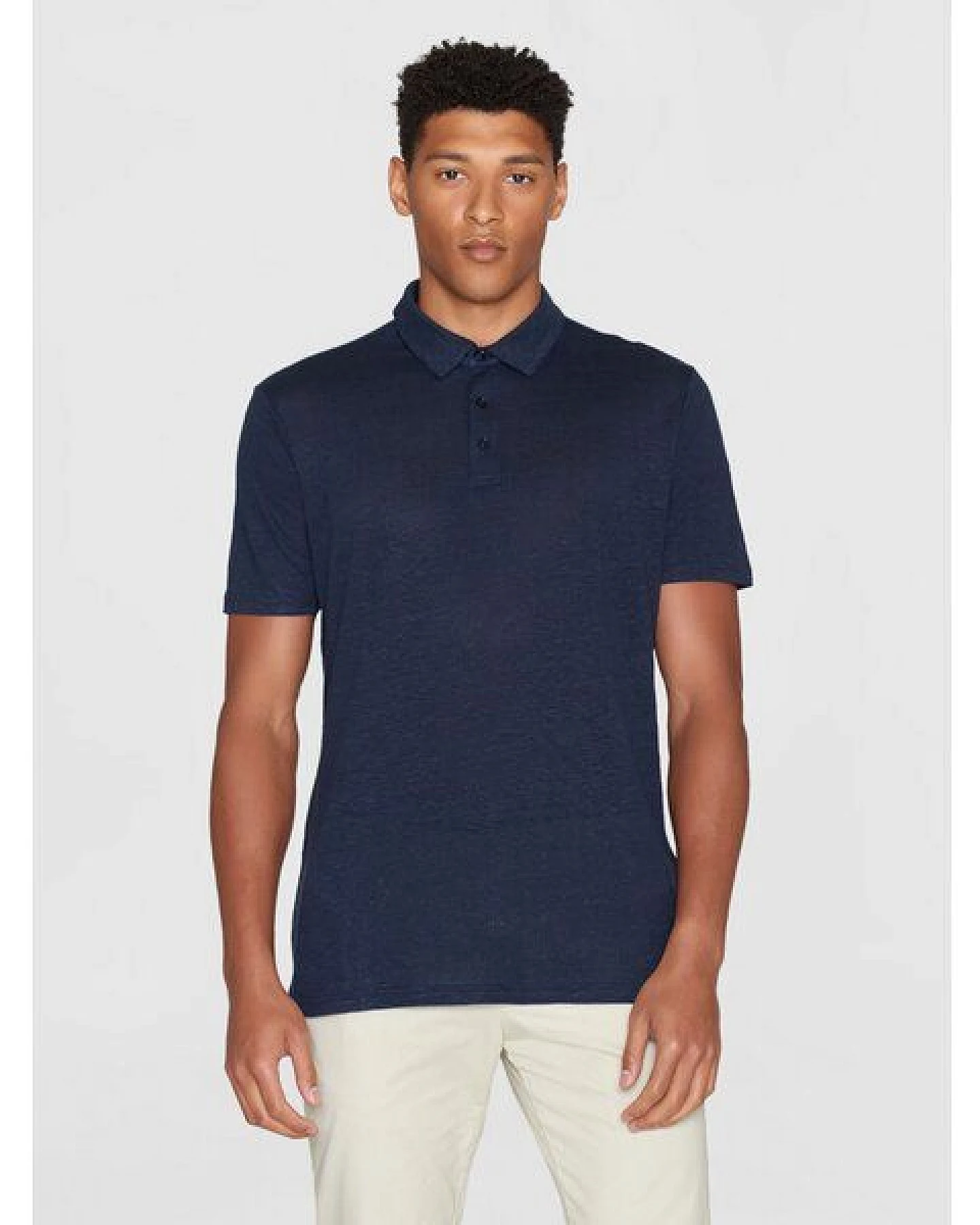 KnowledgeCotton Apparel Poloshirt Regular aus Bio-Leinen – Ansicht 2