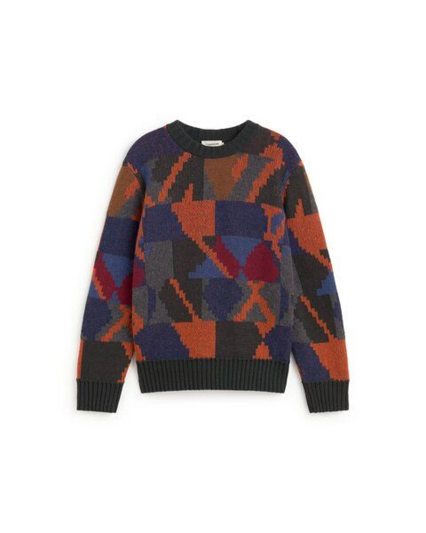 thinking mu Gemusterter Merino-Strickpullover Modell: Matgi – Ansicht 3