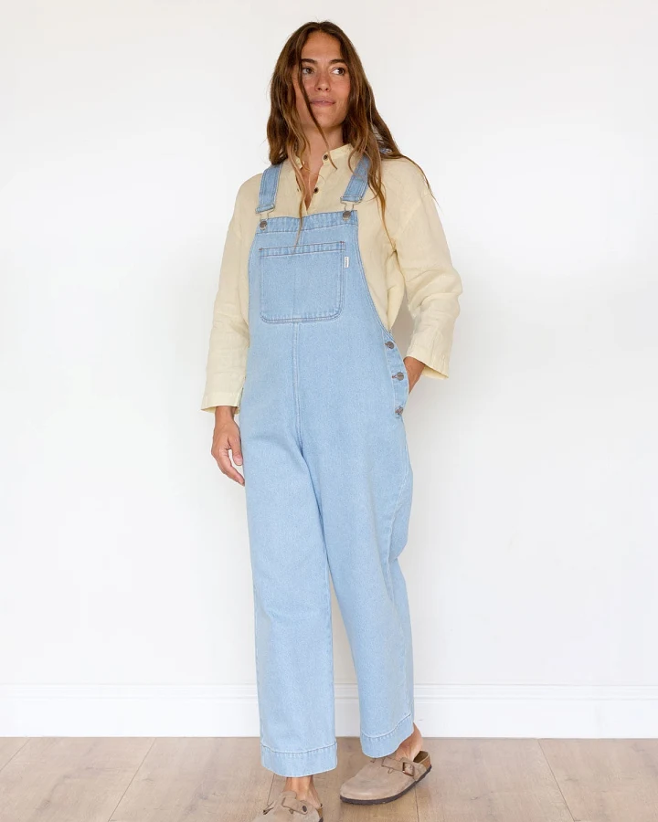 TWOTHIRDS Damen vegan Latzhose Elba Fresh Blue
