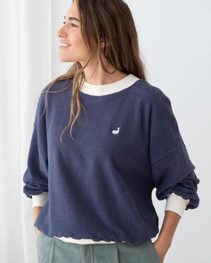 TWOTHIRDS Damen vegan Sweatshirt Bequia Navy