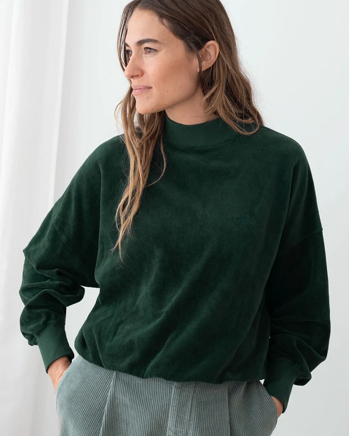 TWOTHIRDS Damen vegan Sweatshirt Binz Dunkelgrün