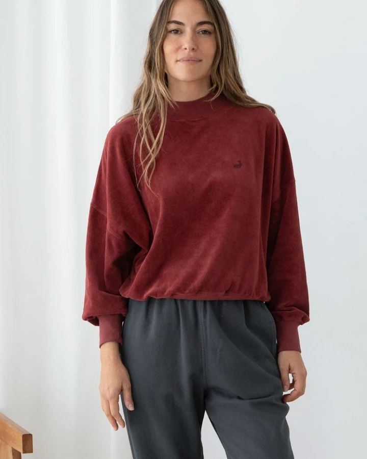 TWOTHIRDS Damen vegan Sweatshirt Binz Weinrot