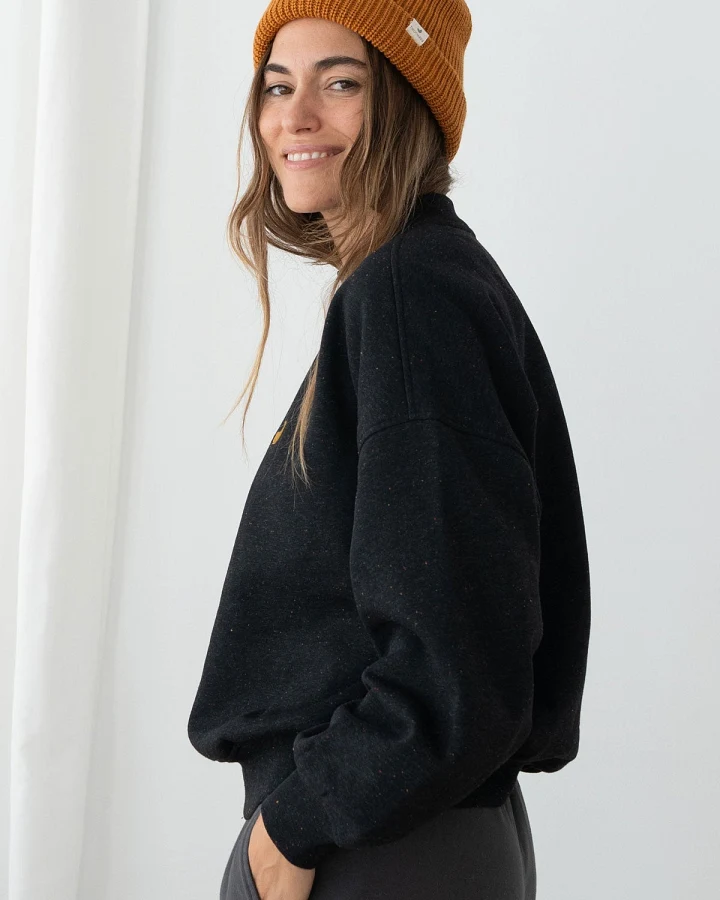 TWOTHIRDS Damen vegan Sweatshirt Bobitz Schwarz Bunte Noppen