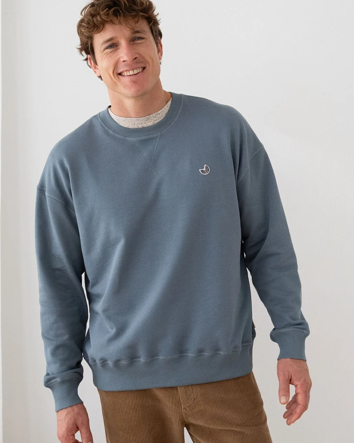 TWOTHIRDS Herren vegan Sweatshirt Hagenmiddle Sturmblau