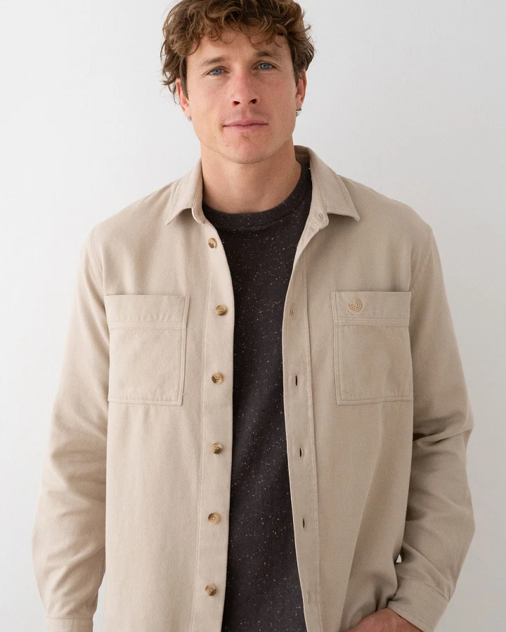 TWOTHIRDS Herren vegan Hemd Taylor Feather Grey