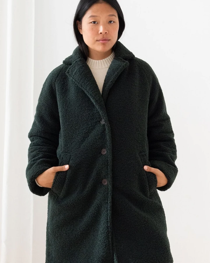 TWOTHIRDS Damen vegan Mantel Itbayat Dunkelgrün
