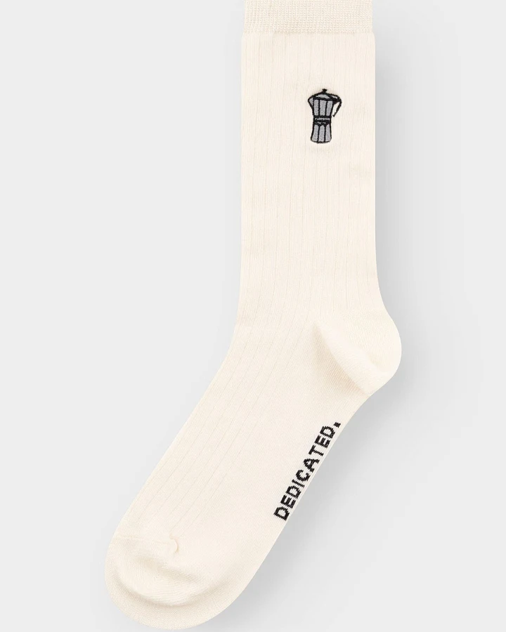 Socken Rib Knivsta Mocca Emb Off Off White