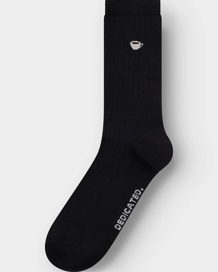 Socken Rib Knivsta Coffee Cup Emb Schwarz