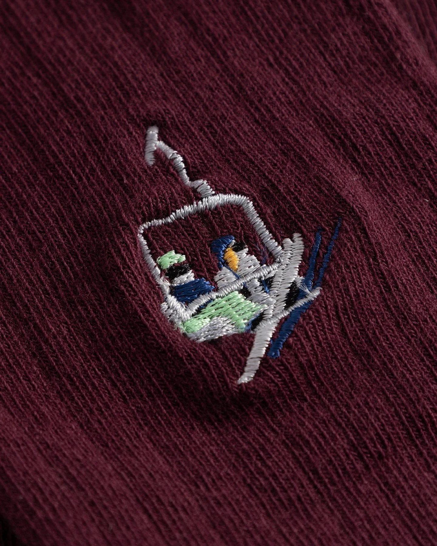 Socken Rib Knivsta Ski Lift Emb Rot – Ansicht 2