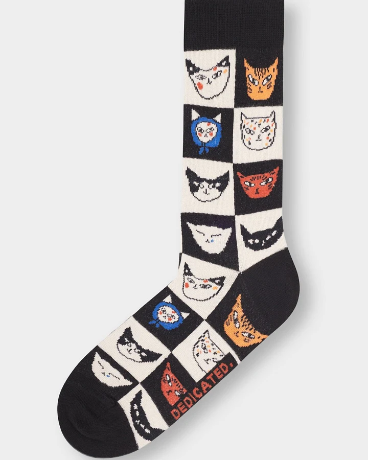 Socken Sigtuna Cat Bingo Schwarz