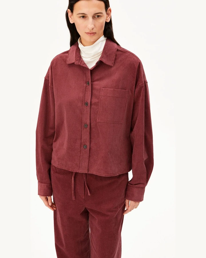 Produktseite: Bluse Nalaani Corduroy Rot