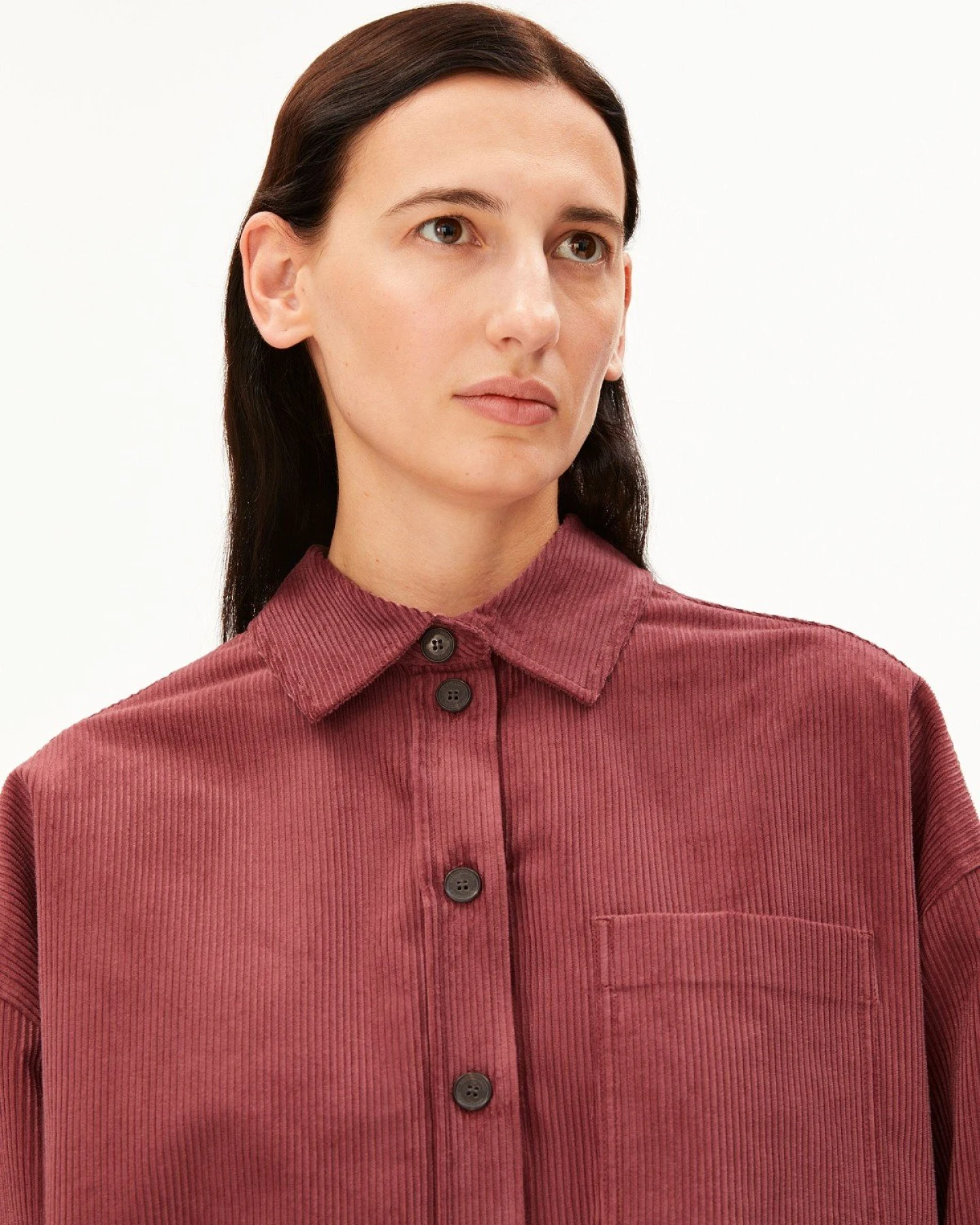 Bluse Nalaani Corduroy Rot – Ansicht 4