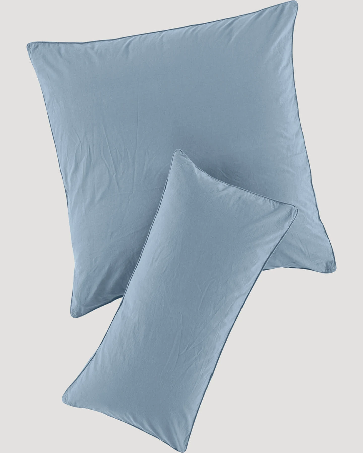 hessnatur Perkal Kissenbezug aus Bio-Baumwolle - blau - Größe 40x40 cm – Ansicht 2