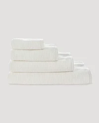 Produktseite: hessnatur Frottier Handtuch Rippstruktur aus Bio-Baumwolle - weiß - Größe 30x50 cm