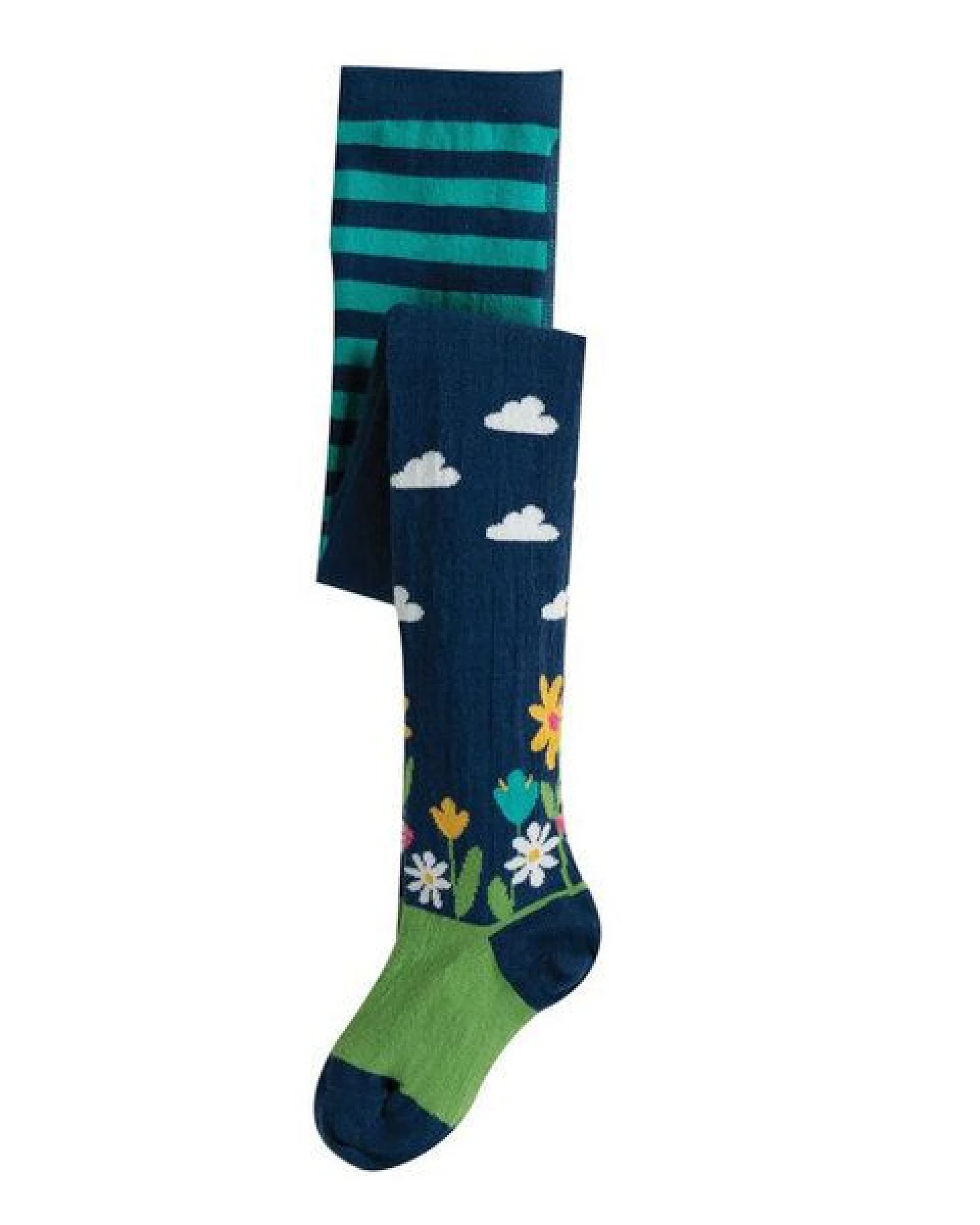 Frugi Strumpfhose Space Blue/Flower Garden – Ansicht 2