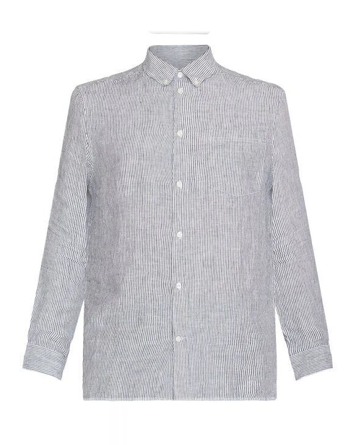 KnowledgeCotton Apparel Leinenhemd Regular Striped
