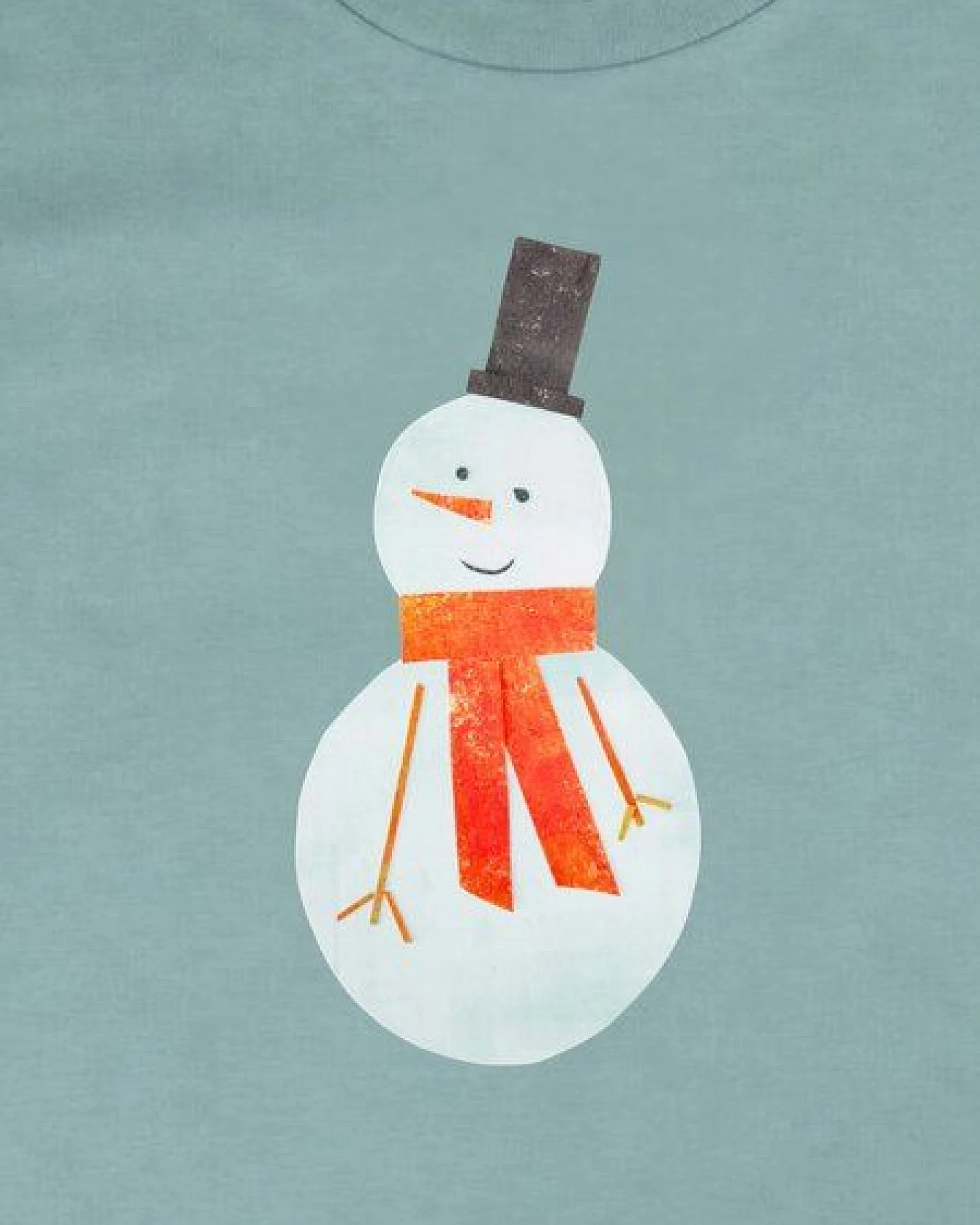 MELAdi Kinder Shirt aus Biobaumwolle - Schneemann auf Türkis – Ansicht 3