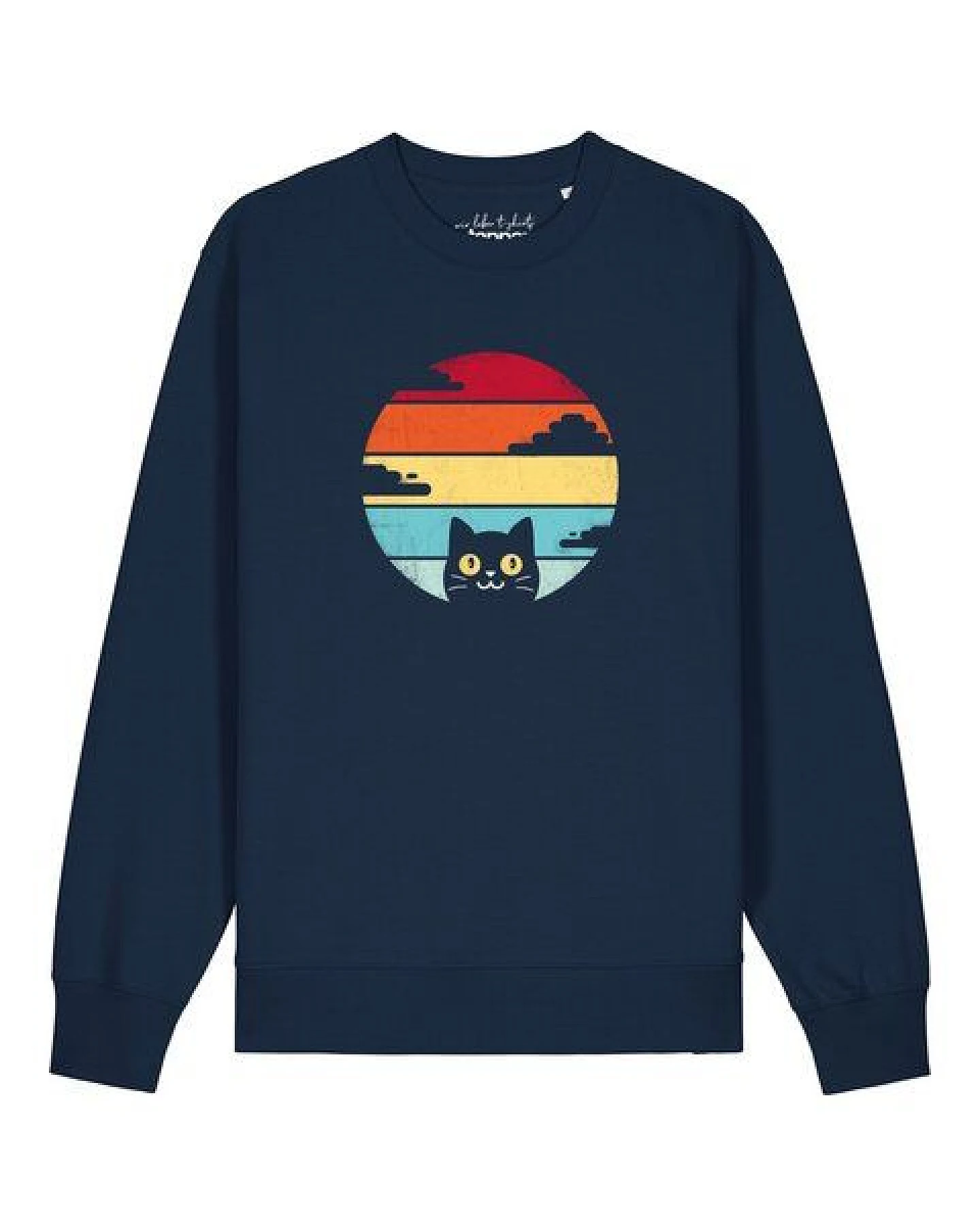 watapparel Sweatshirt Unisex Retro Sunset Cat – Ansicht 2