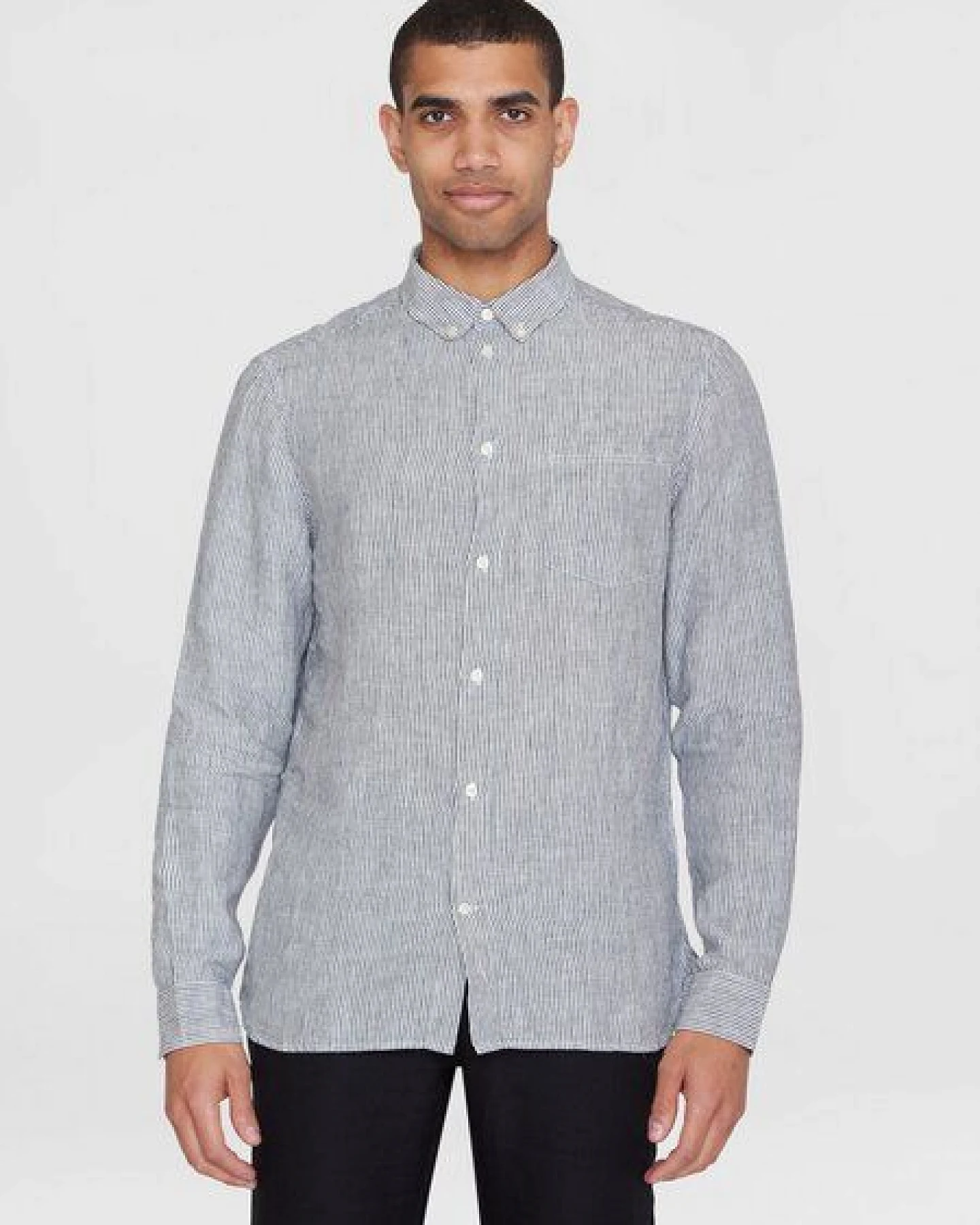 KnowledgeCotton Apparel Leinenhemd Regular Striped – Ansicht 2