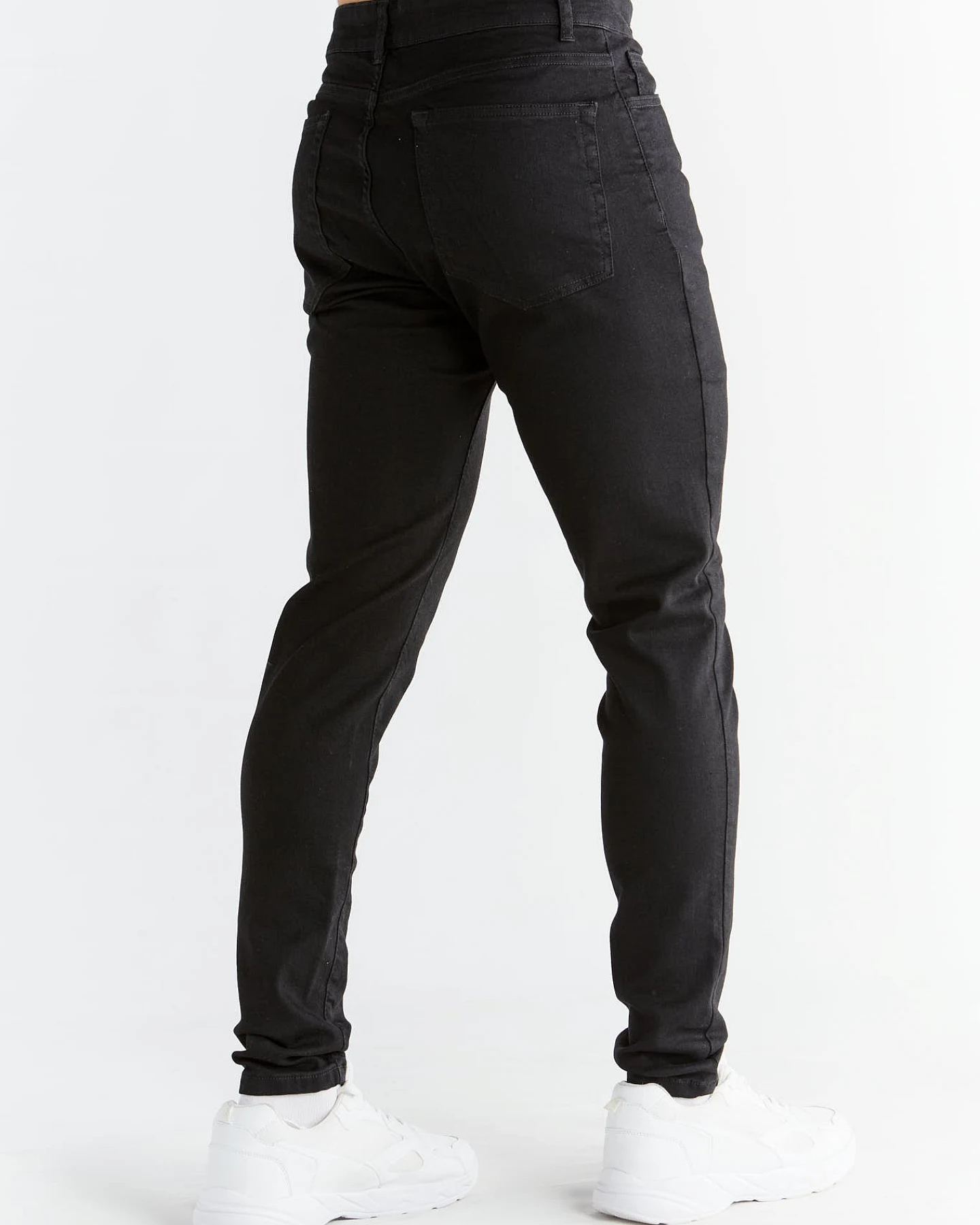 Evermind Herren vegan Jeans Stretch Skinny Fit Anthrazit – Ansicht 2