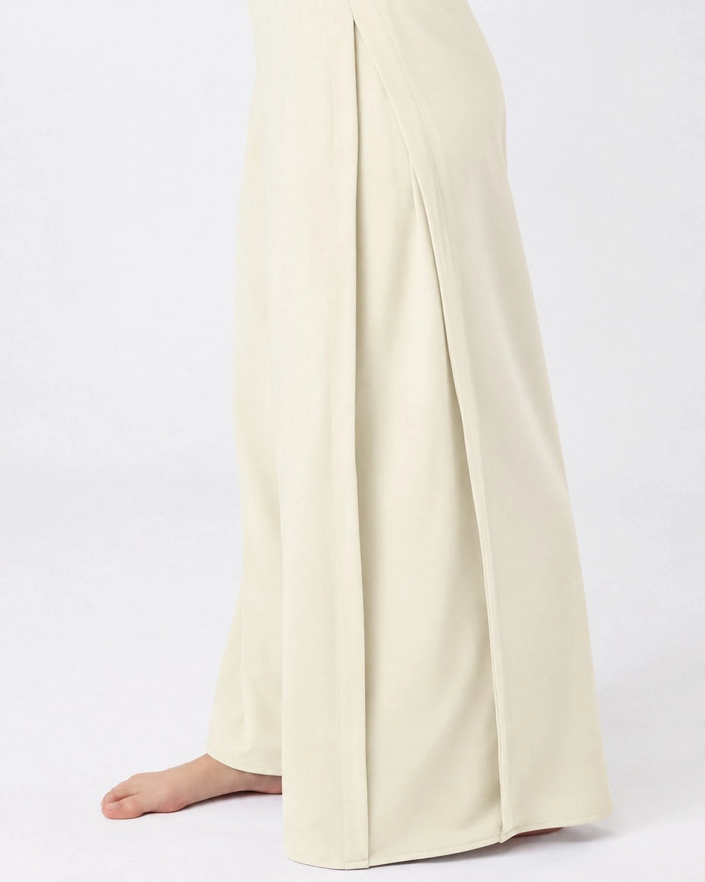MANDALA Damen vegan Hose Extra Weit Morning White – Ansicht 2